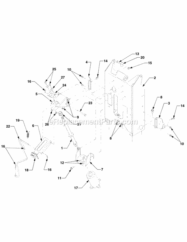 Pedestal Diagram and Parts List for 5234DL 54AL544-710, 54BL544-710 Cub Cadet Lawn Tractor